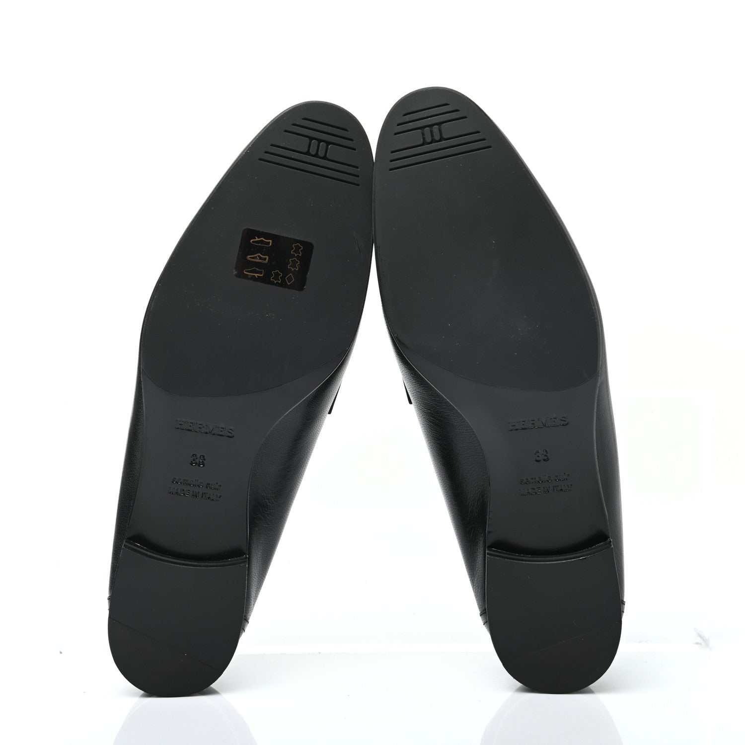 Hermes Goatskin Womens Royal Loafers 38 Black 9 of 20