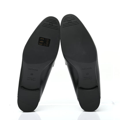Hermes Goatskin Womens Royal Loafers 38 Black 9 of 20
