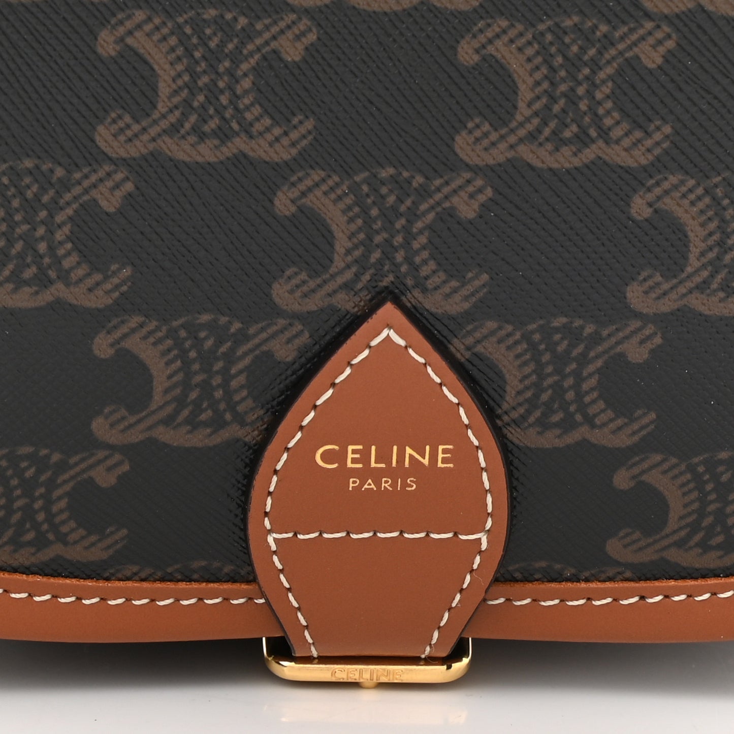 Triomphe Canvas Medium Folco Bag Tan