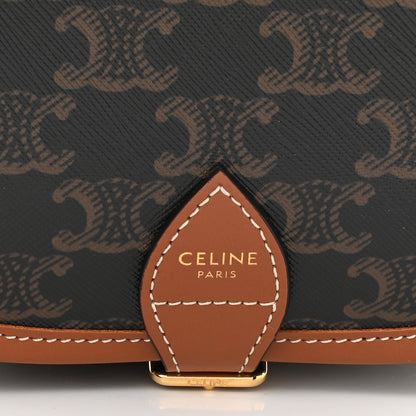 Celine Triomphe Canvas Medium Folco Bag Tan 6 of 8