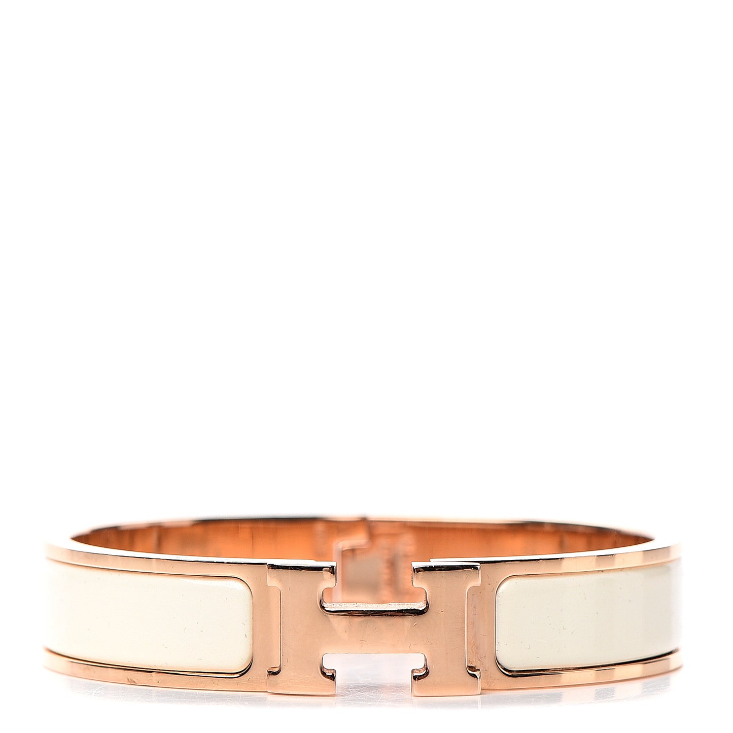 Enamel Narrow Clic Clac H Bracelet PM Craie