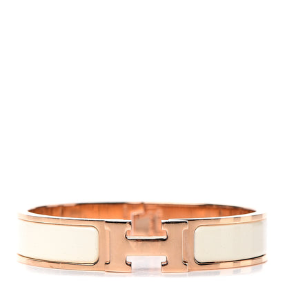 Hermes Enamel Narrow Clic Clac H Bracelet PM Craie 1 of 5