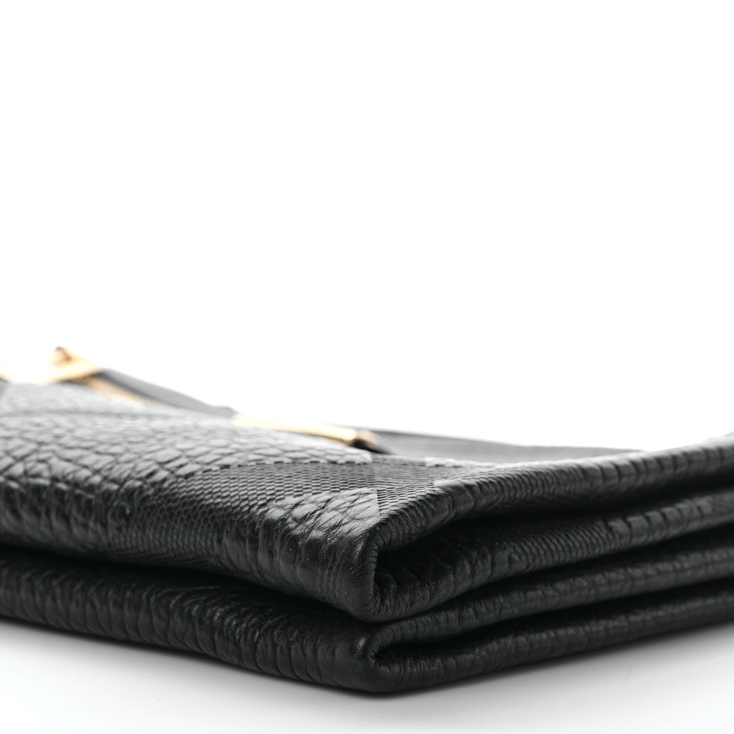 Burberry Signature Grain Calfskin Check Embossed Medium Balmoral Clutch Bag Black 8 of 10