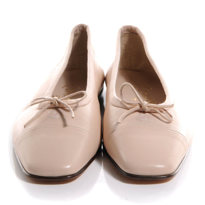 Chanel Lambskin CC Bow Flats Beige 37.5 2 of 6