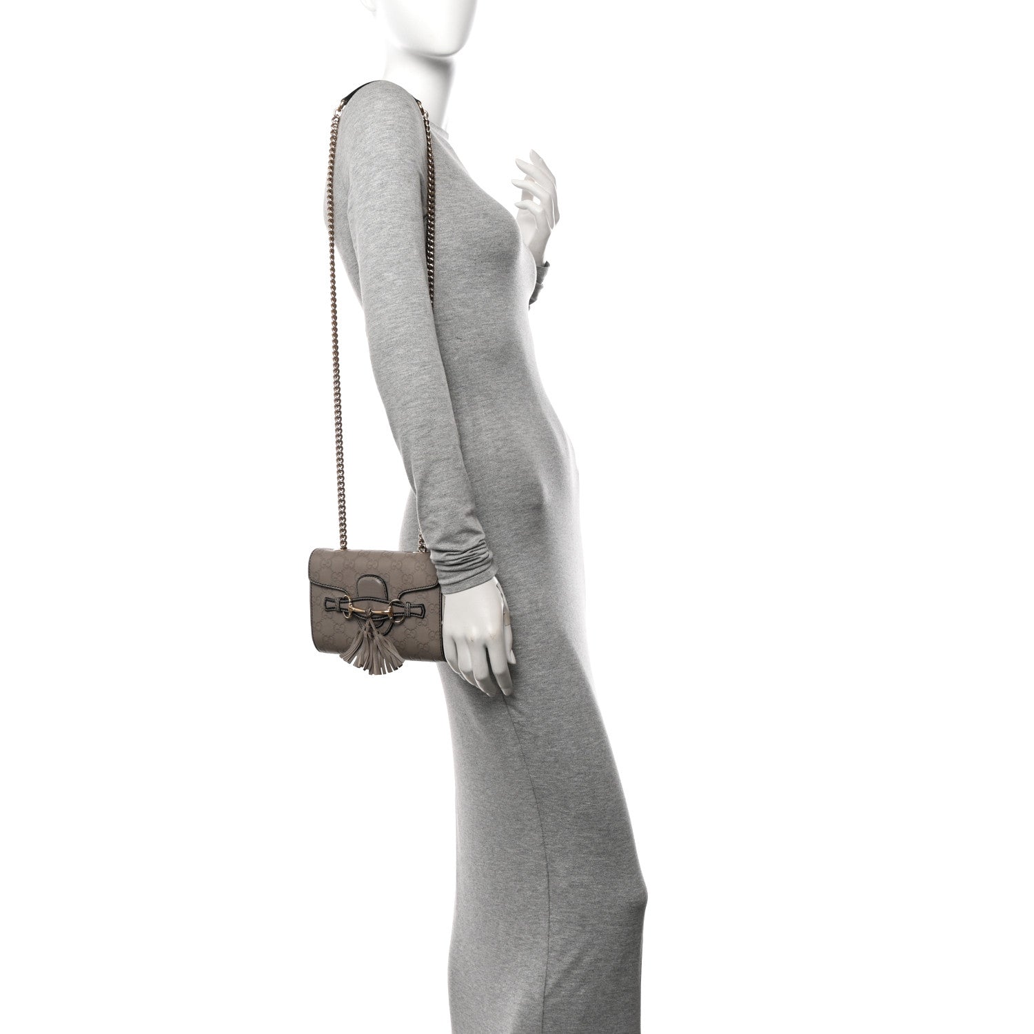 Gucci Guccissima Mini Emily Chain Shoulder Bag Storm Grey 2 of 15