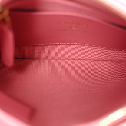 Chanel Lambskin Quilted Chain Around Top Handle Mini Bag Pink 5 of 13