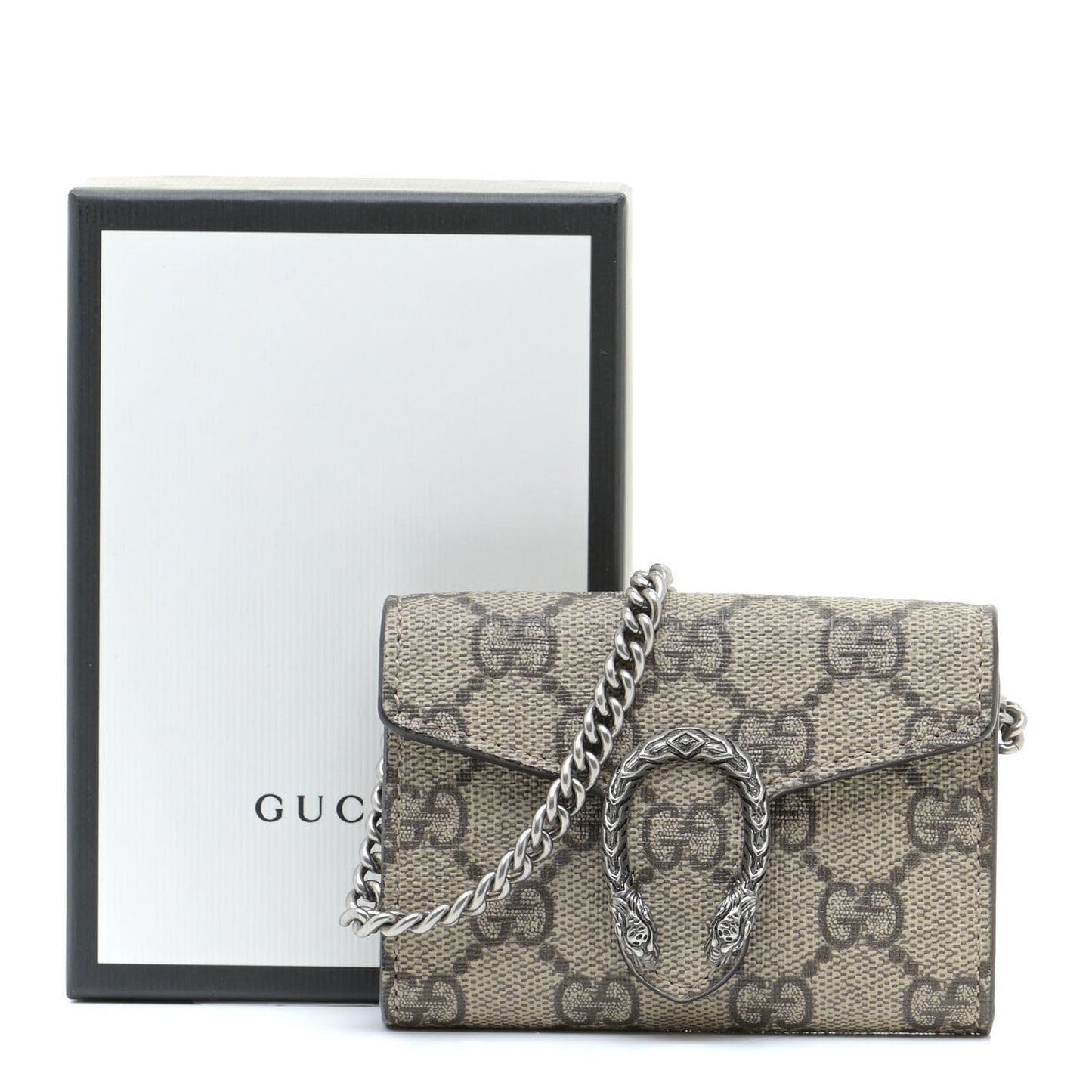 GG Supreme Monogram Dionysus Coin Purse Taupe