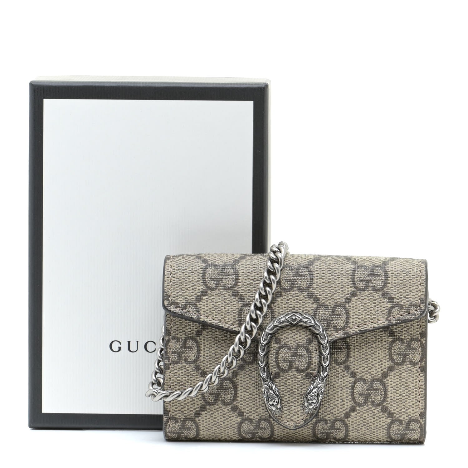 Gucci GG Supreme Monogram Dionysus Coin Purse Taupe 10 of 10