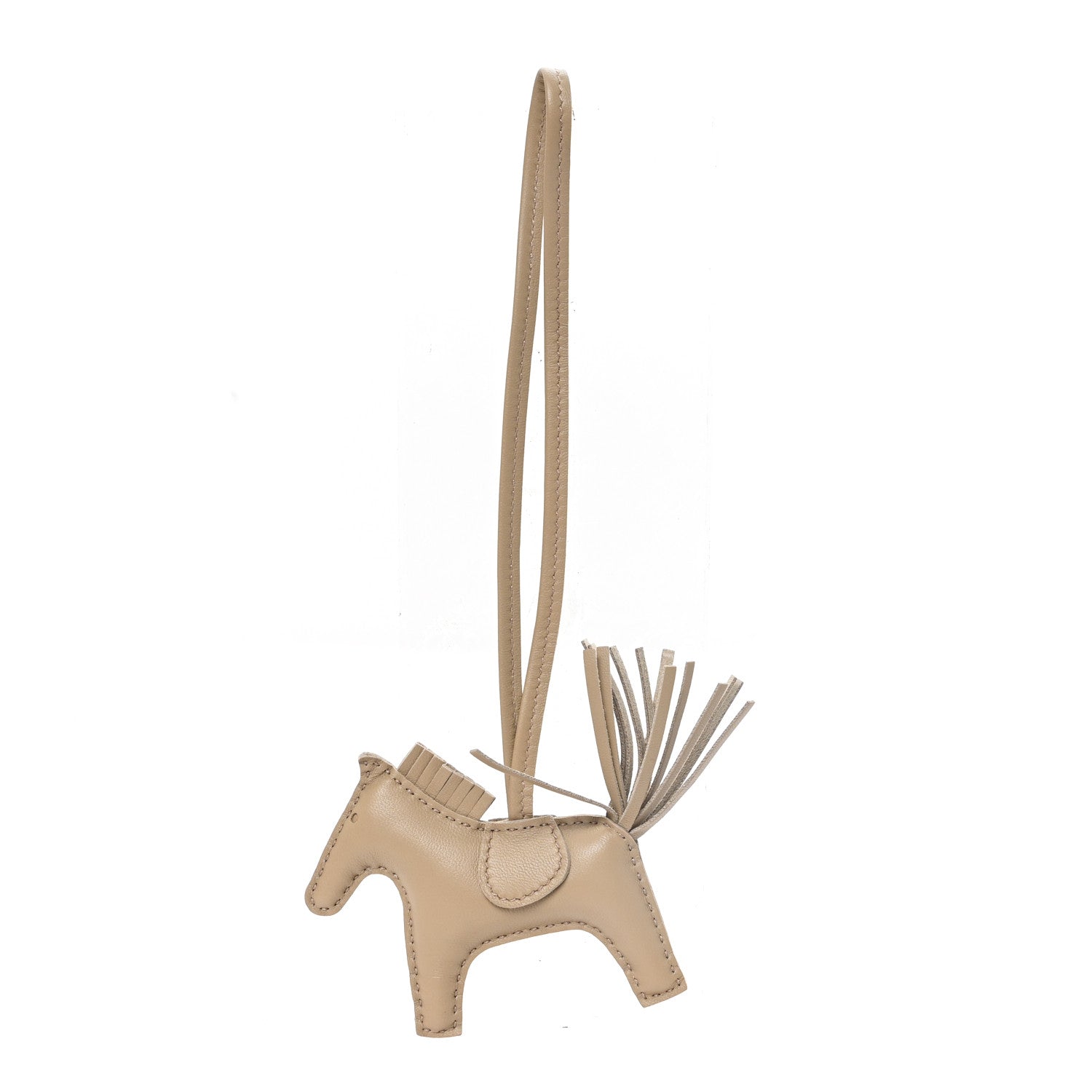 Hermes Milo Lambskin Grigri Rodeo Horse Bag Charm PM Beige Marfa Beige Marfa 1 of 4