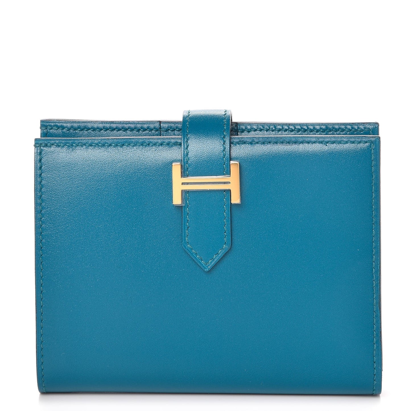 Tadelakt Bearn Compact Wallet Bleu Izmir