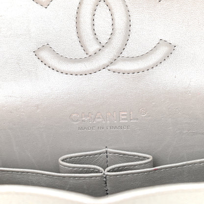 Chanel Glittered Metallic Caviar Quilted Medium Double Flap Silver 6 of 15