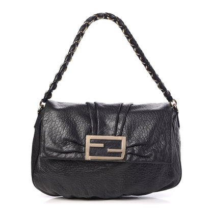 Fendi Crinkled Lambskin Mia Shoulder Flap Black 1 of 16