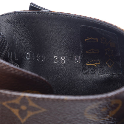 Louis Vuitton Calfskin Monogram Wonderland Flat Ranger Boots 38 Black 9 of 9
