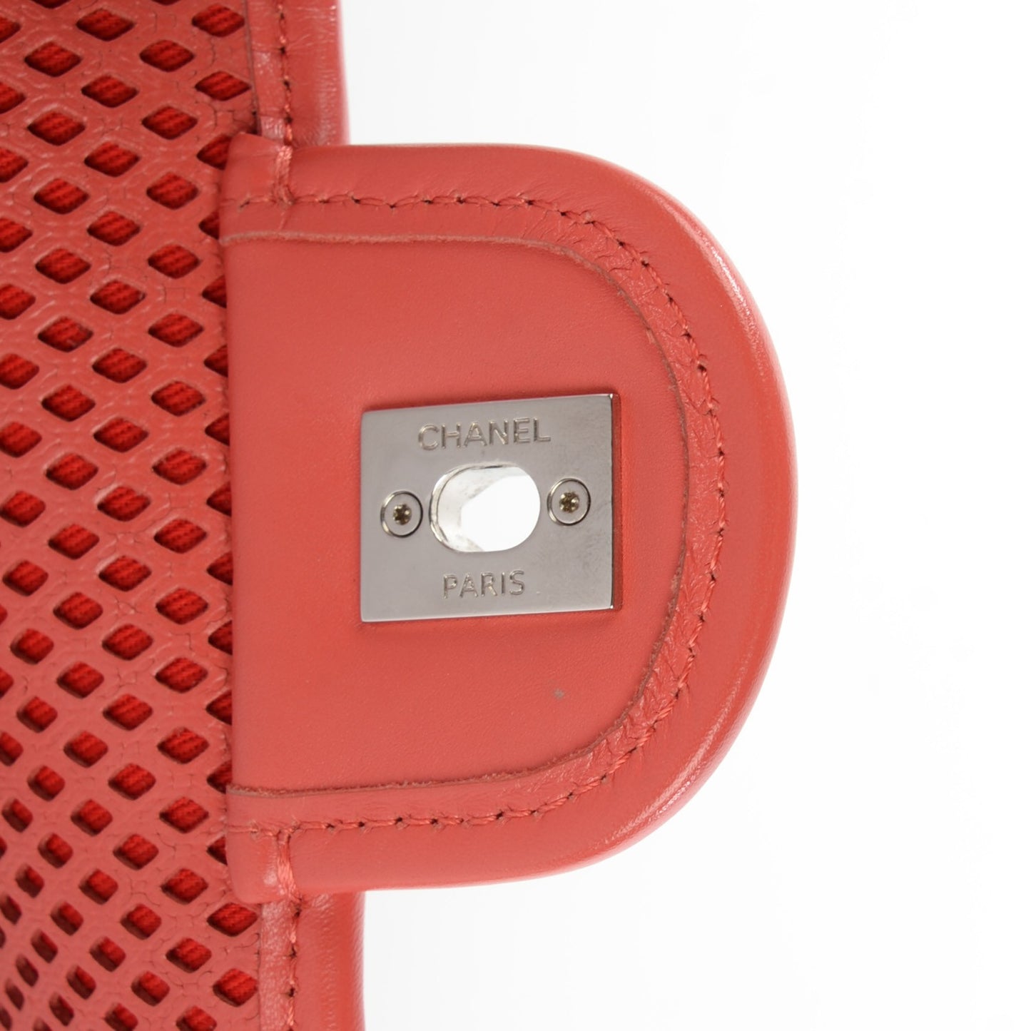 Perforated Calfskin Up In The Air Flap Red