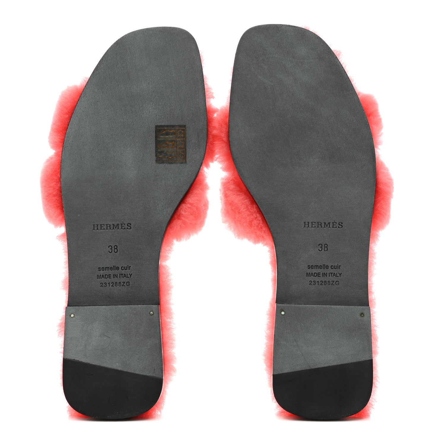 Hermes Woolskin Oran Sandals 38 Rose Du Desert 6 of 9