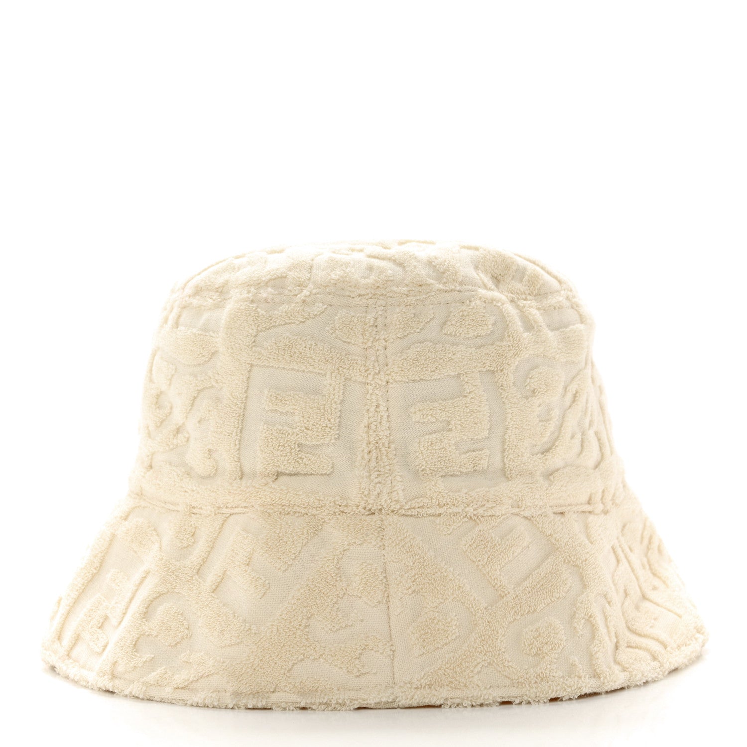 Fendi Terrycloth Karligraphy Embroidered Bucket Hat M White 5 of 8
