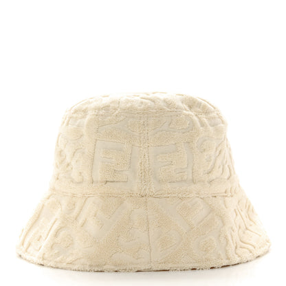 Fendi Terrycloth Karligraphy Embroidered Bucket Hat M White 5 of 8