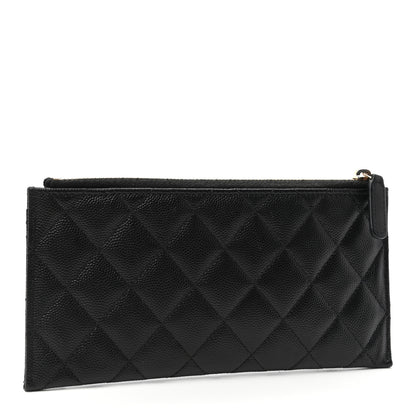 Chanel Caviar Quilted Filigree Zip Pouch Black 3 of 7