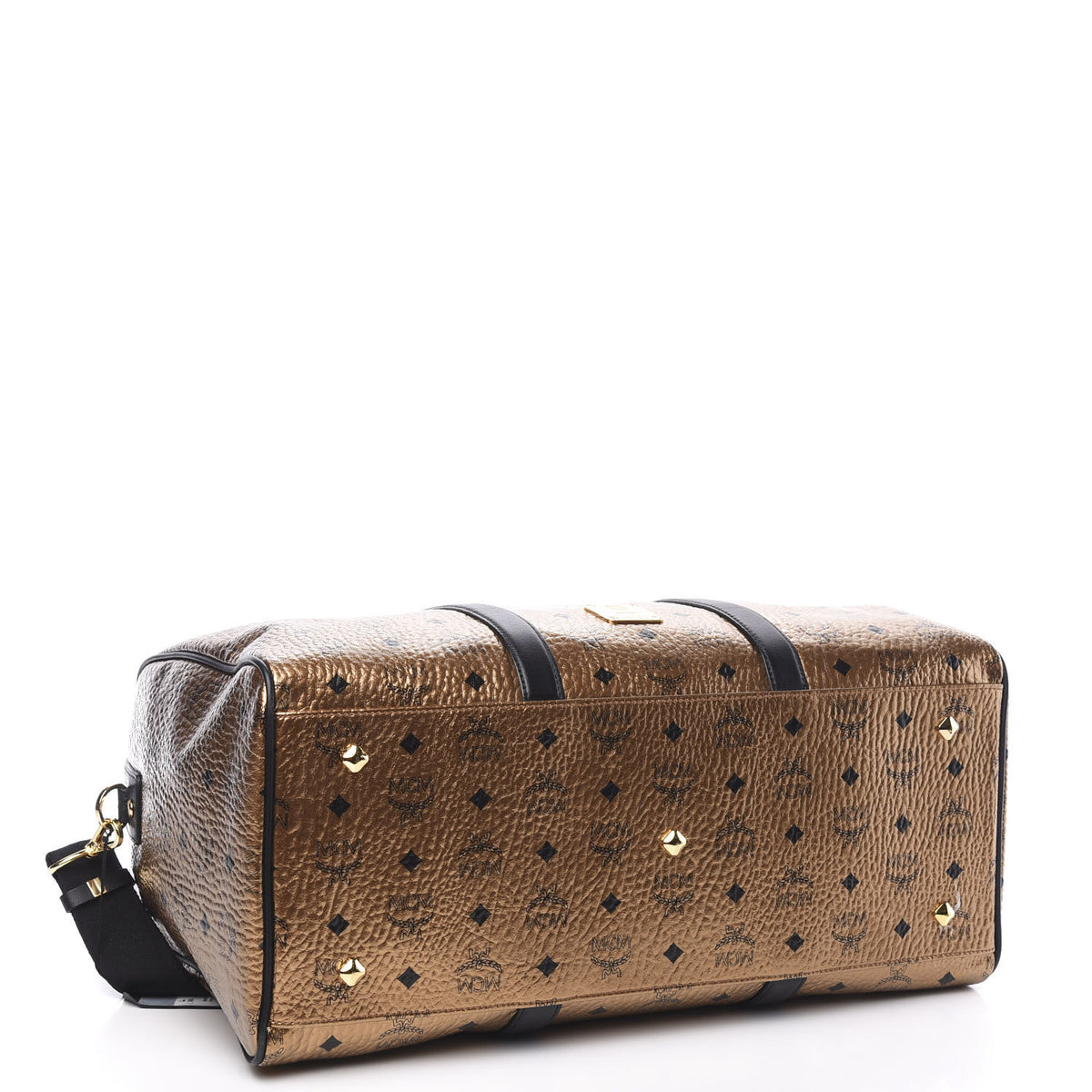Metallic Visetos Medium Traveler Weekender Bag Gold