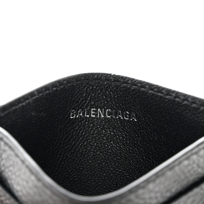 Balenciaga Grained Calfskin Logo Cash Rounded Card Holder Black White 6 of 9