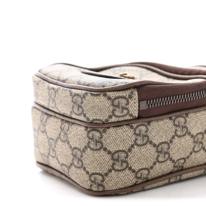 Gucci GG Supreme Monogram Mini Neo Vintage Double Zip Messenger Bag Beige New Acero Crop 10 of 15