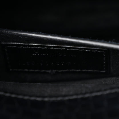 Saint Laurent Calfskin Crocodile Embossed Medium Monogram Sunset Black 8 of 11