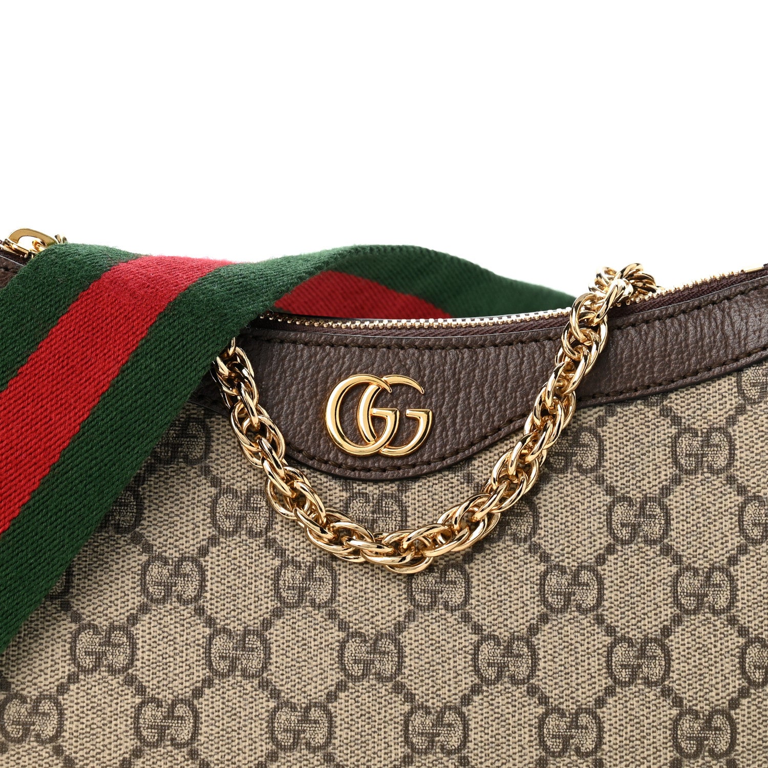 Gucci GG Supreme Monogram Textured Dollar Calfskin Web Small Ophidia GG Handbag Beige Ebony New Acero Beige Ebony New Acero Beige Ebony New Acero 7 of 11