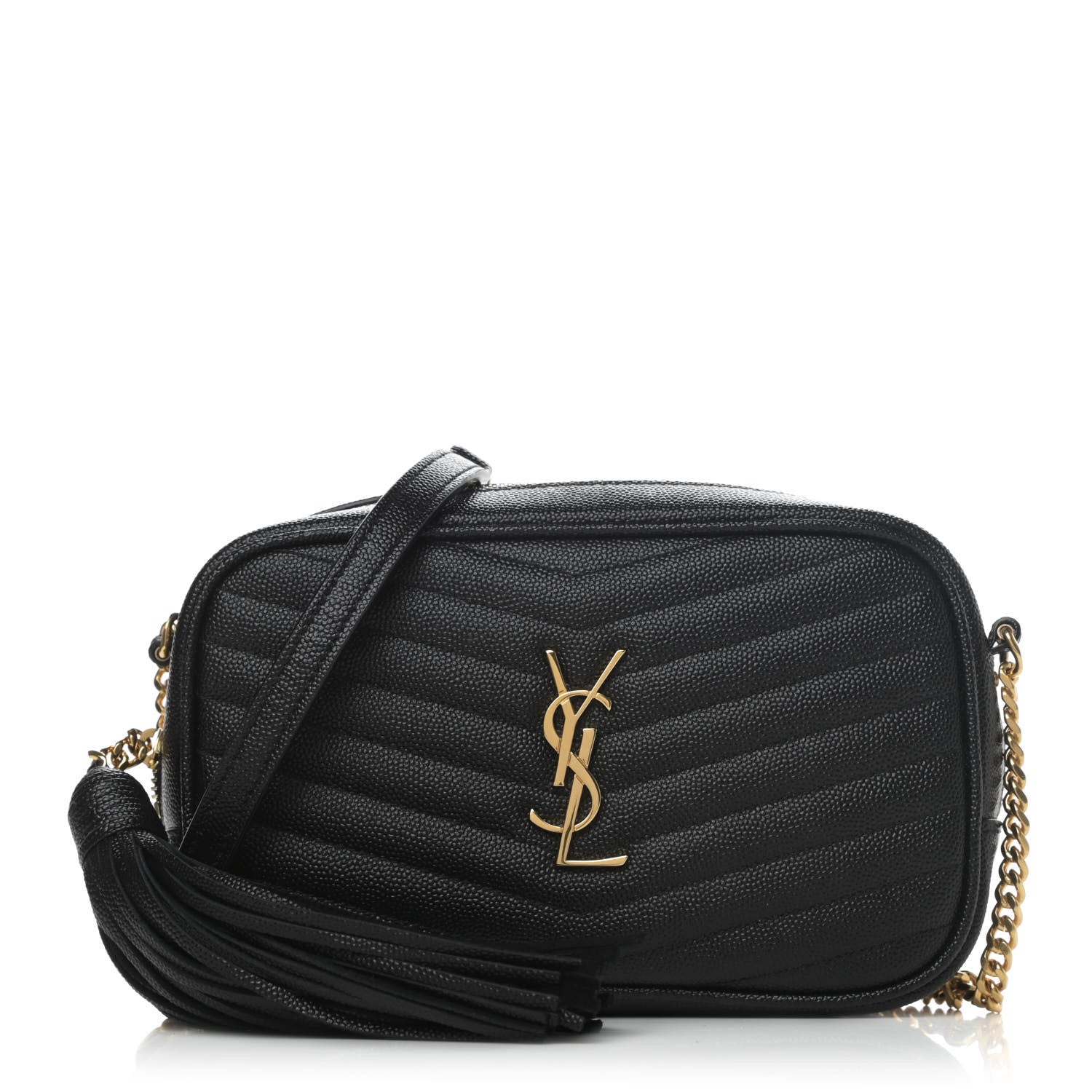 Saint Laurent Grain De Poudre Matelasse Monogram Mini Lou Camera Bag Black 1 of 4