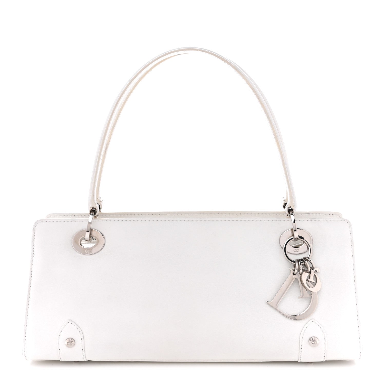 Christian Dior Calfskin Soft Lady Dior East West White 1 of 17