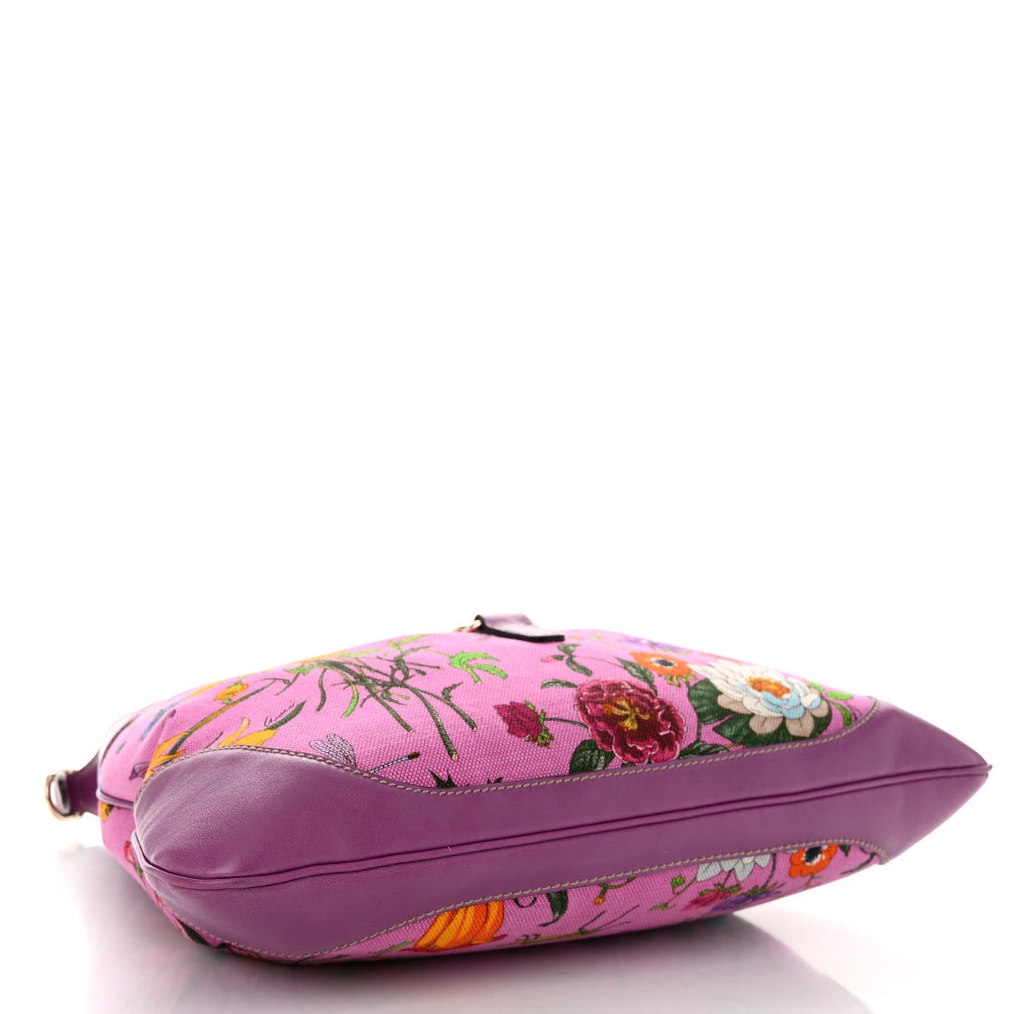 Canvas Floral Flora Medium Jackie O Bouvier Hobo Hot Pink