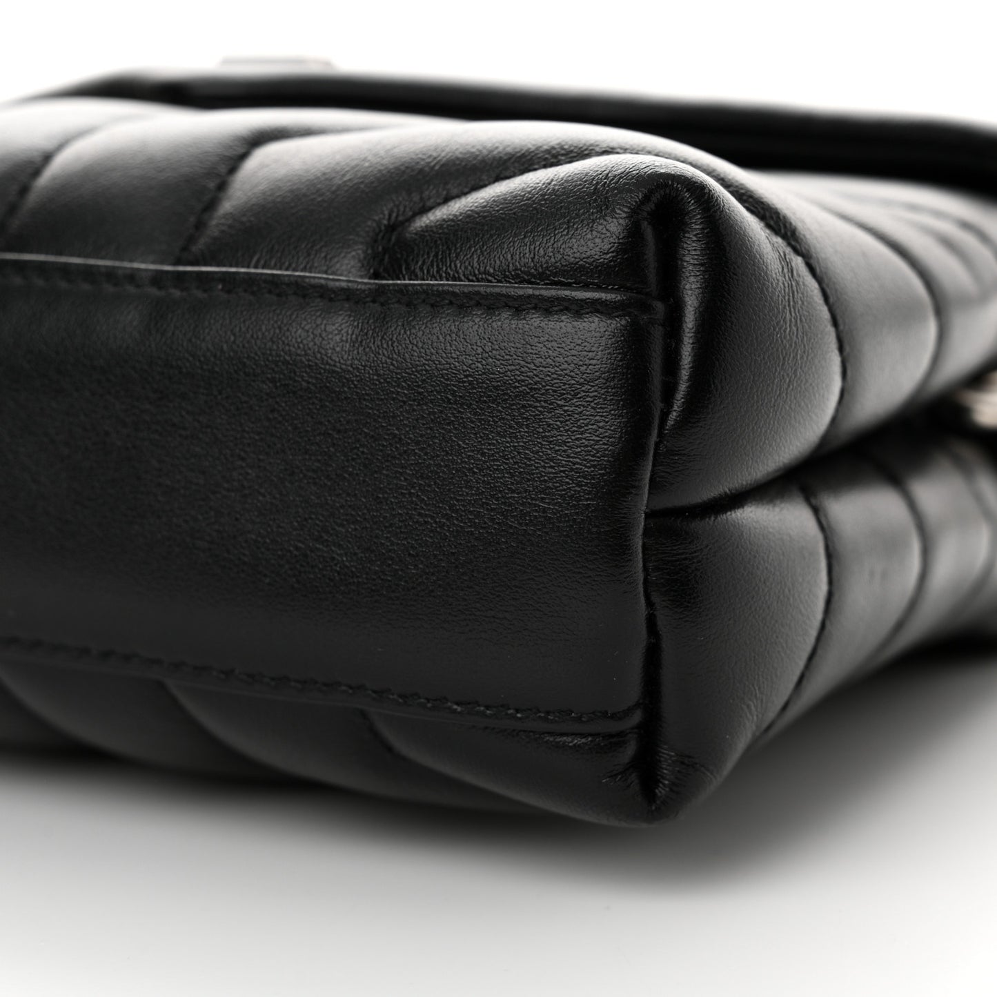 Calfskin Y Quilted Monogram Toy Loulou Crossbody Bag Black