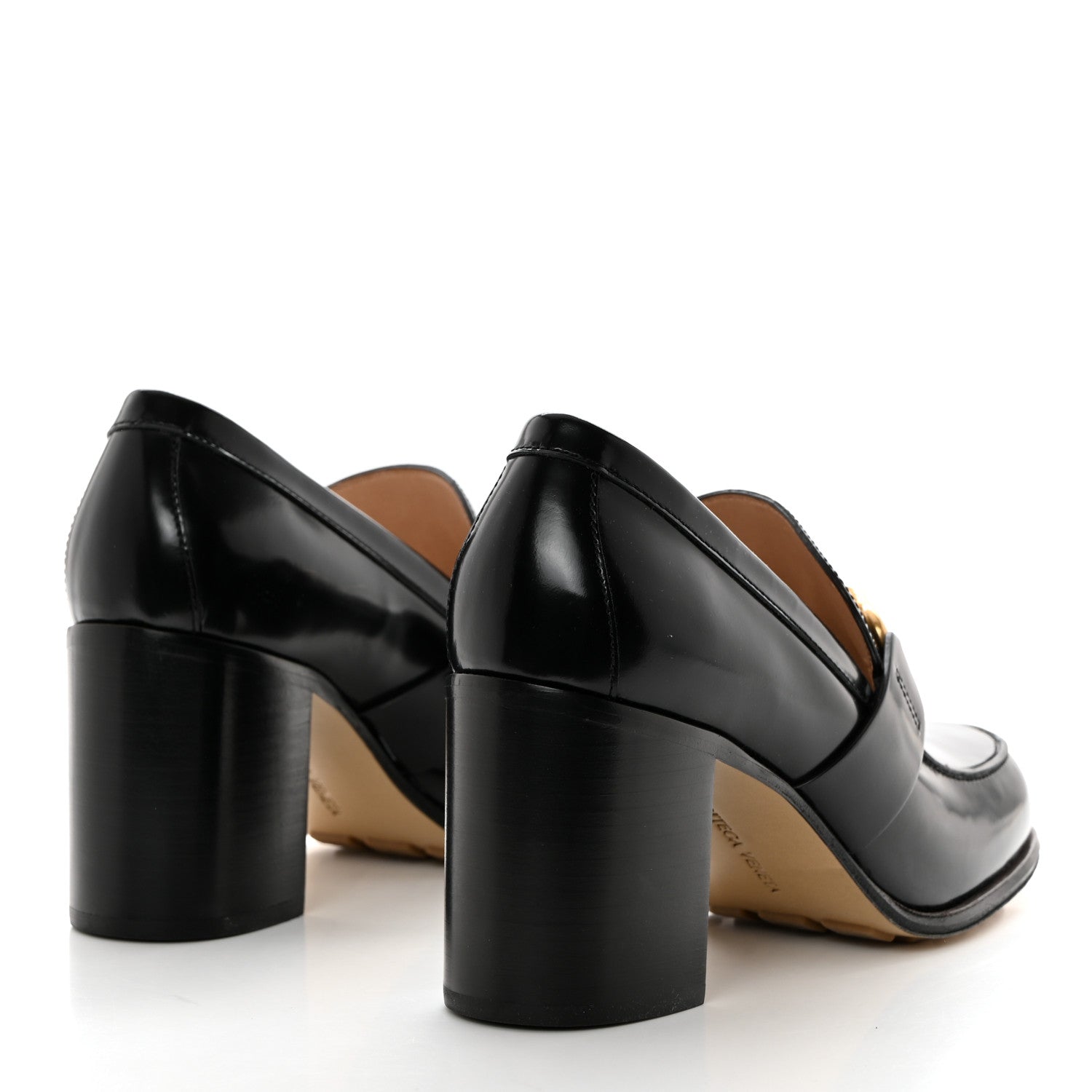 Bottega Veneta Glossy Calfskin Monsieur 70mm Loafer Pumps 38 Black 4 of 8