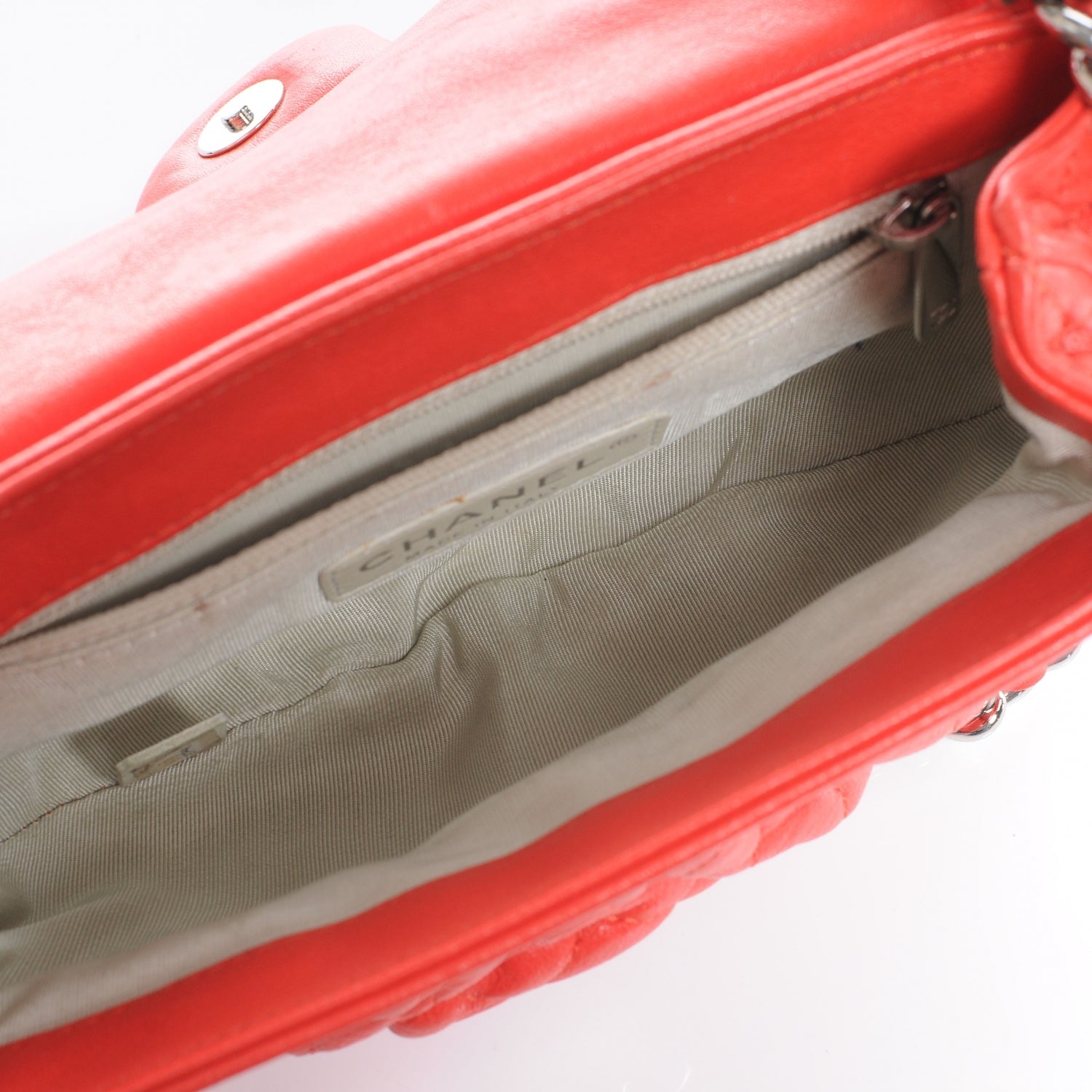 Chanel Washed Lambskin Mini Chain Around Messenger Red 6 of 8