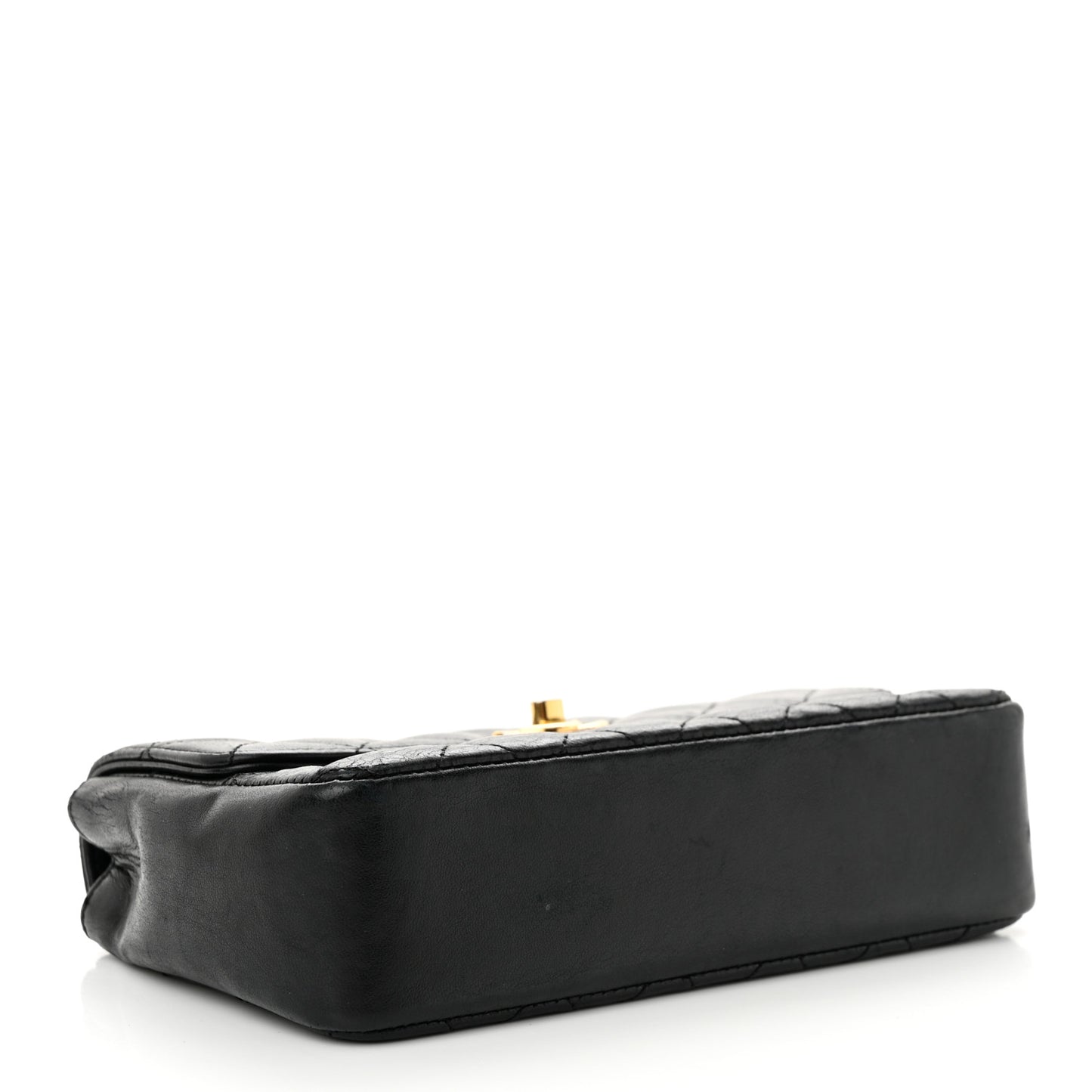 Lambskin Quilted Mini Rectangular Flap Black