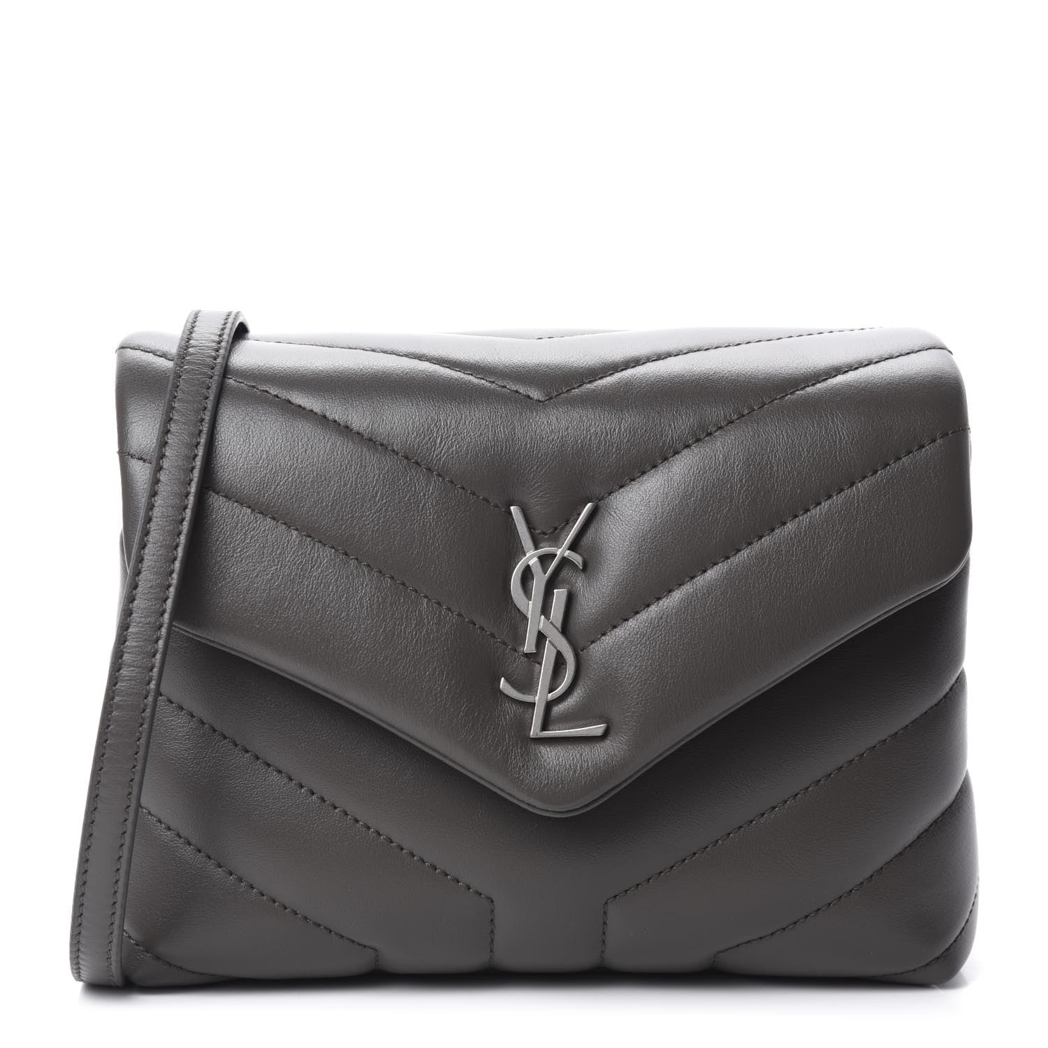 Saint Laurent Calfskin Y Quilted Monogram Toy Loulou Crossbody Bag Earth 1 of 12