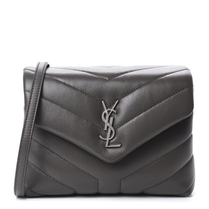 Saint Laurent Calfskin Y Quilted Monogram Toy Loulou Crossbody Bag Earth 1 of 12