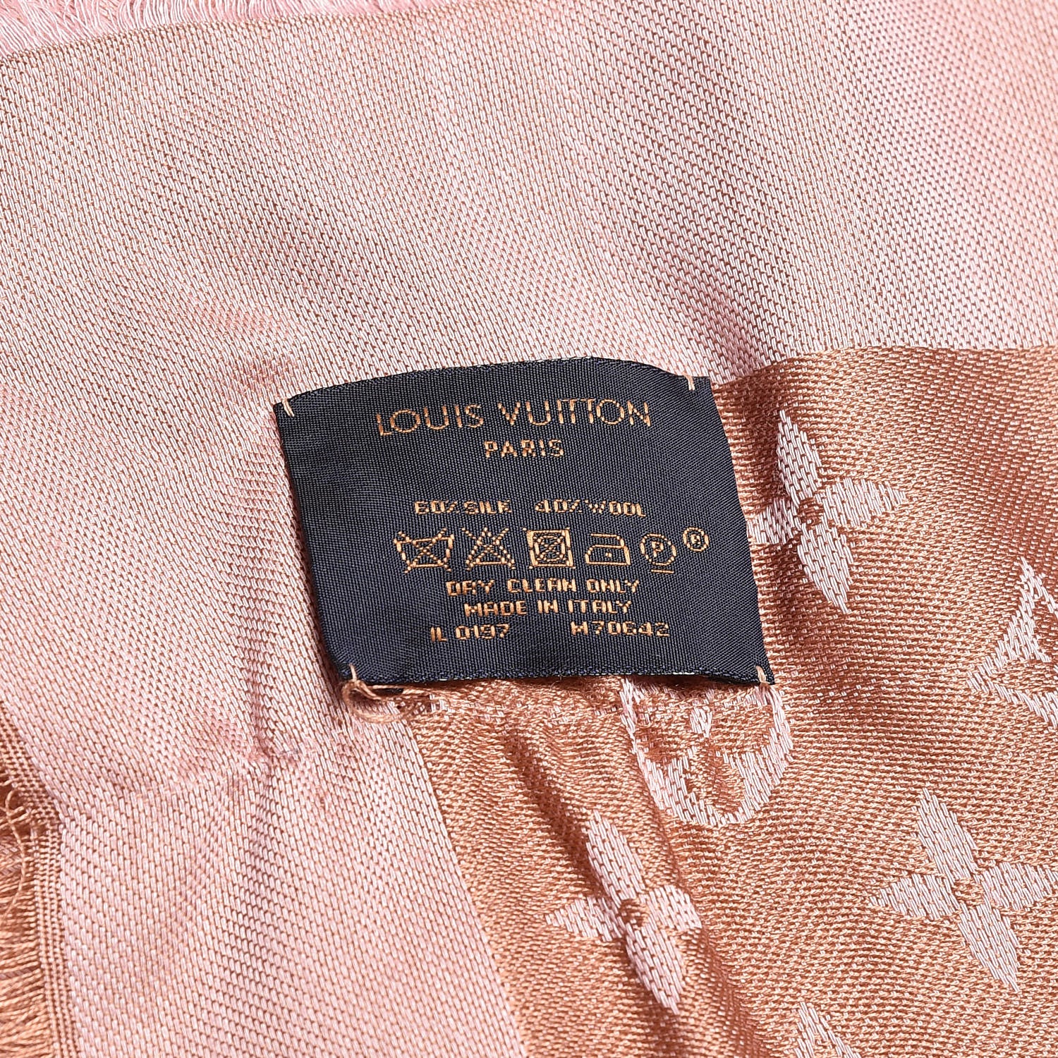 Louis Vuitton Silk Wool Monogram Shine Shawl Rose 5 of 5