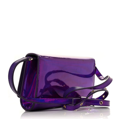 Dolce & Gabbana Holographic Patent Calfskin Strobo 3.5 Clutch Viola Medio 2 of 9