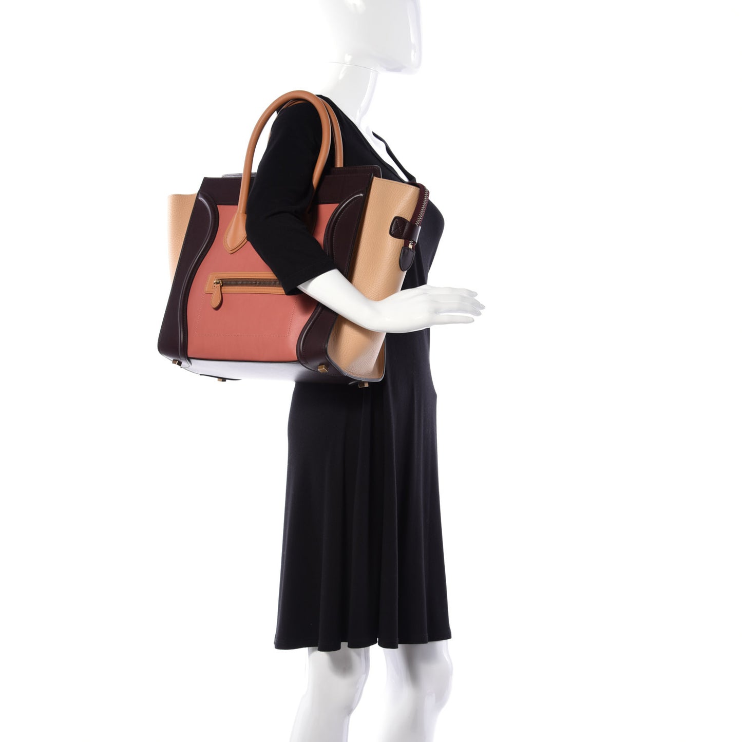 Elephant Calfskin Mini Tri-Color Luggage Terracotta