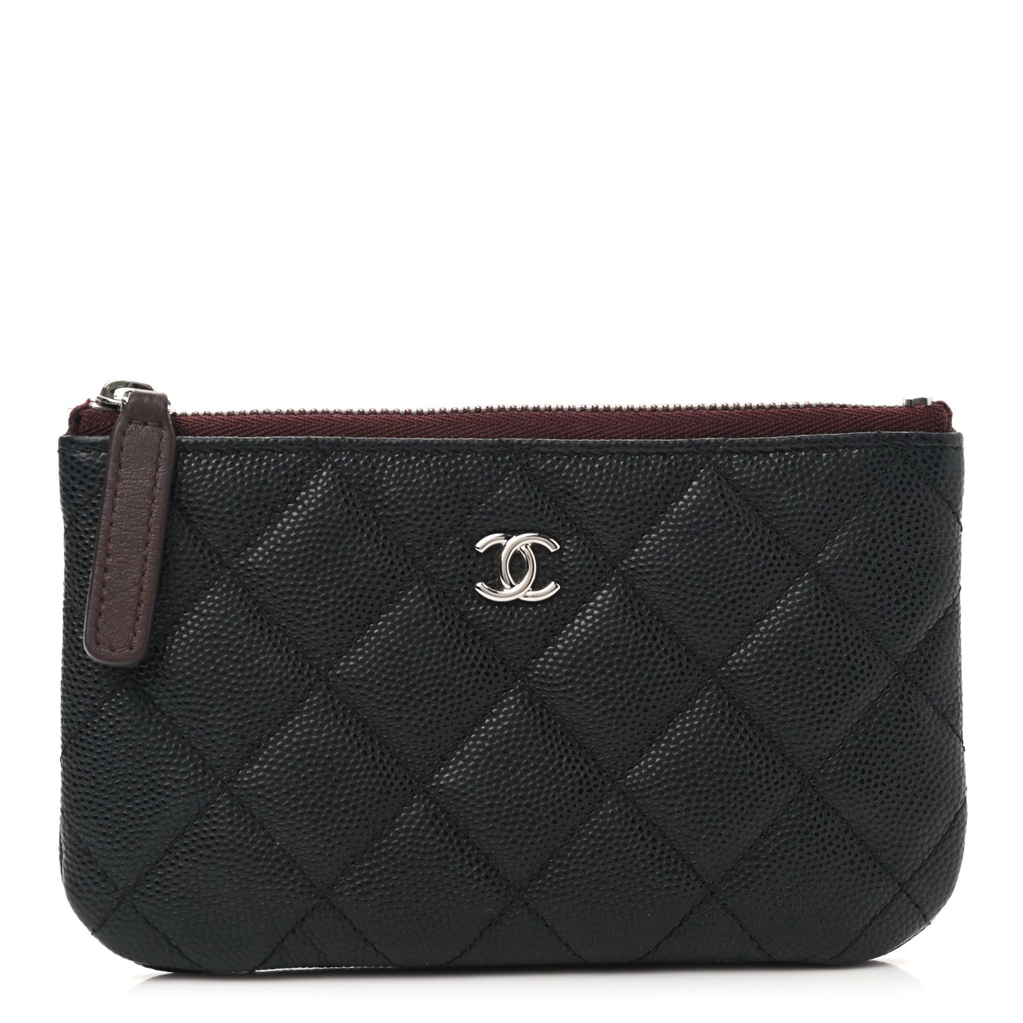 Caviar Quilted Small Cosmetic Case Black