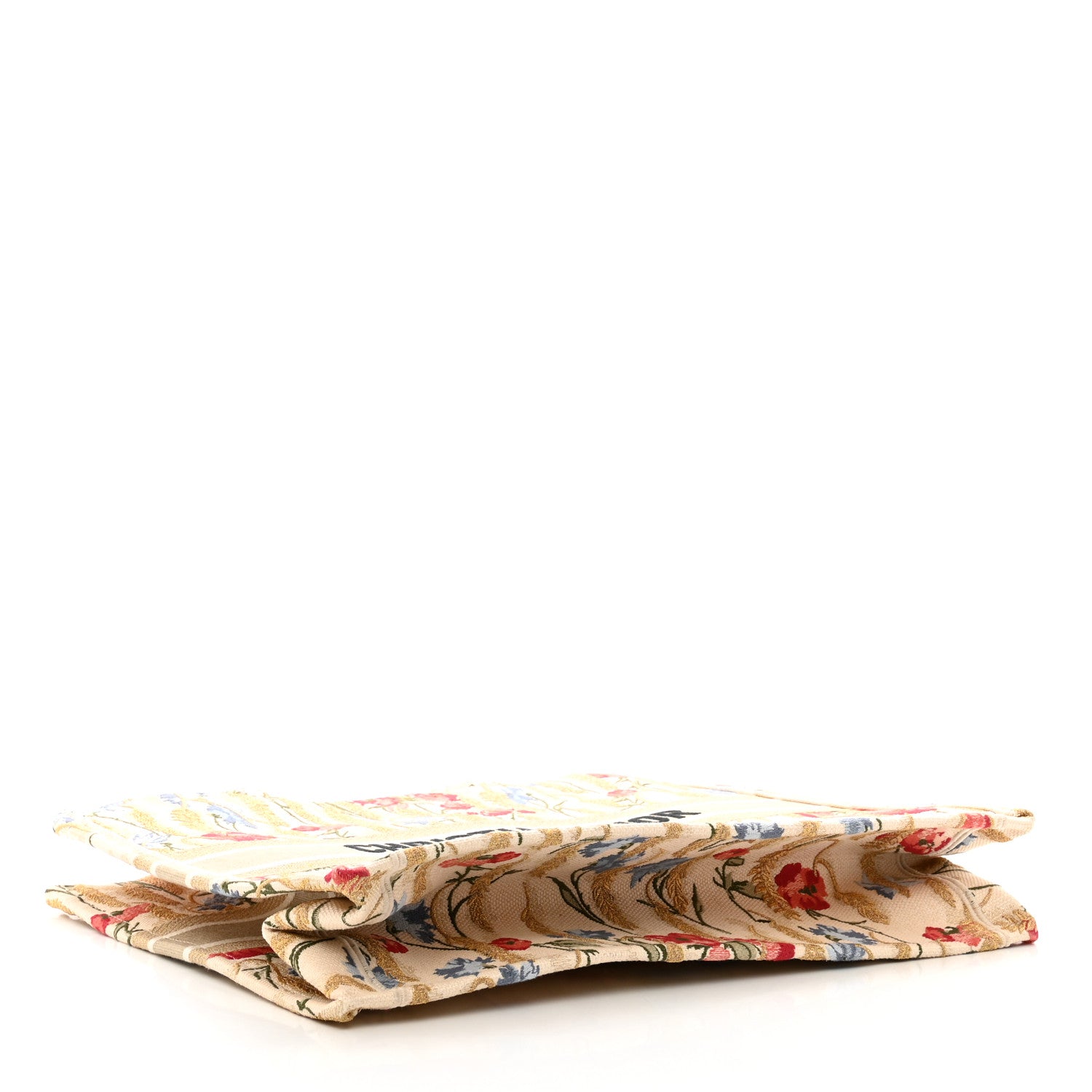 Christian Dior Canvas Embroidered Large Hibiscus Book Tote Beige Multicolor 4 of 11