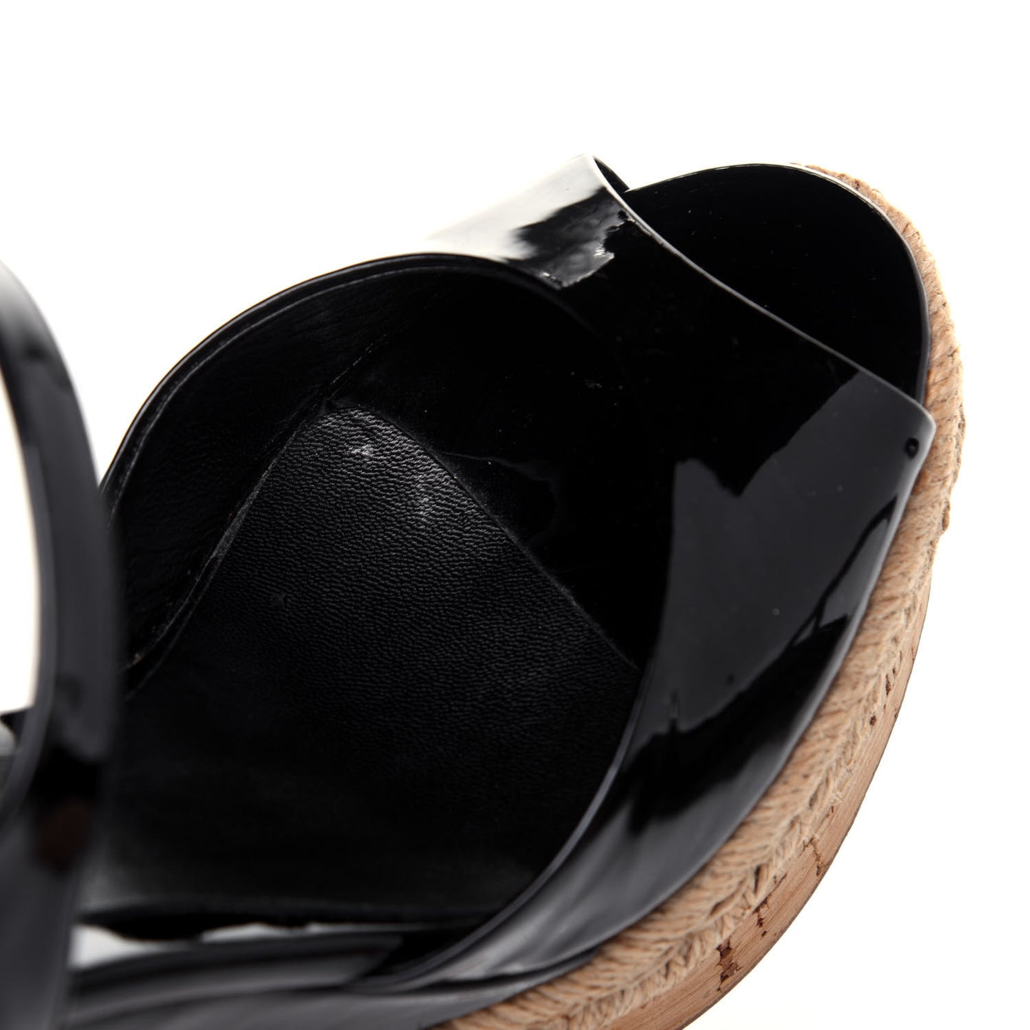 Patent Cork Hollie Wedge Sandals 36.5 Black