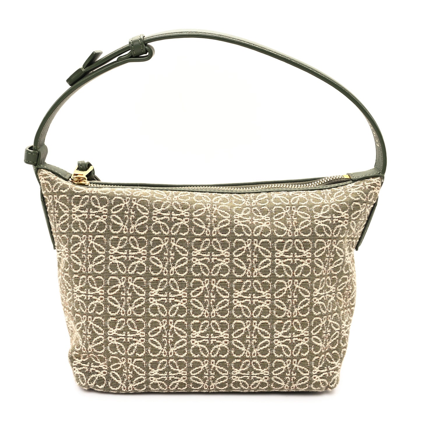 Jacquard Anagram Calfskin Small Cubi Bag Avocado Green