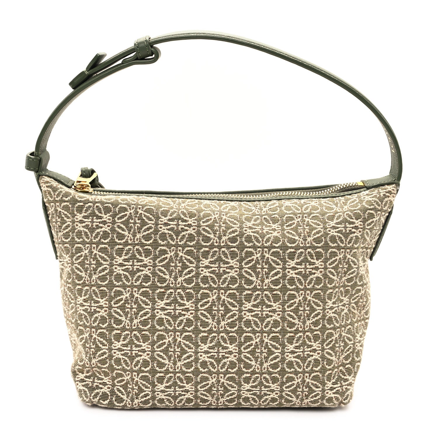 Loewe Jacquard Anagram Calfskin Small Cubi Bag Avocado Green 1 of 9