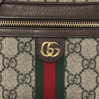 Gucci GG Supreme Monogram Textured Calfskin Web Mini Ophidia Top Handle Bag Beige Ebony New Acero 8 of 10