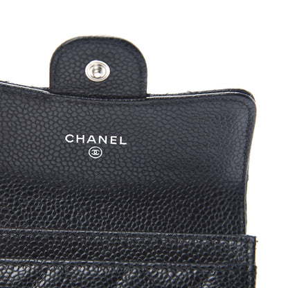 Chanel Caviar Quilted Flap Card Holder Wallet Black 6 of 9