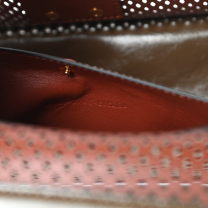 Fendi Vitello Liberty Glossy Lambskin F is Fendi Perforated Kan U Shoulder Bag White Ice Rust Maya 7 of 12