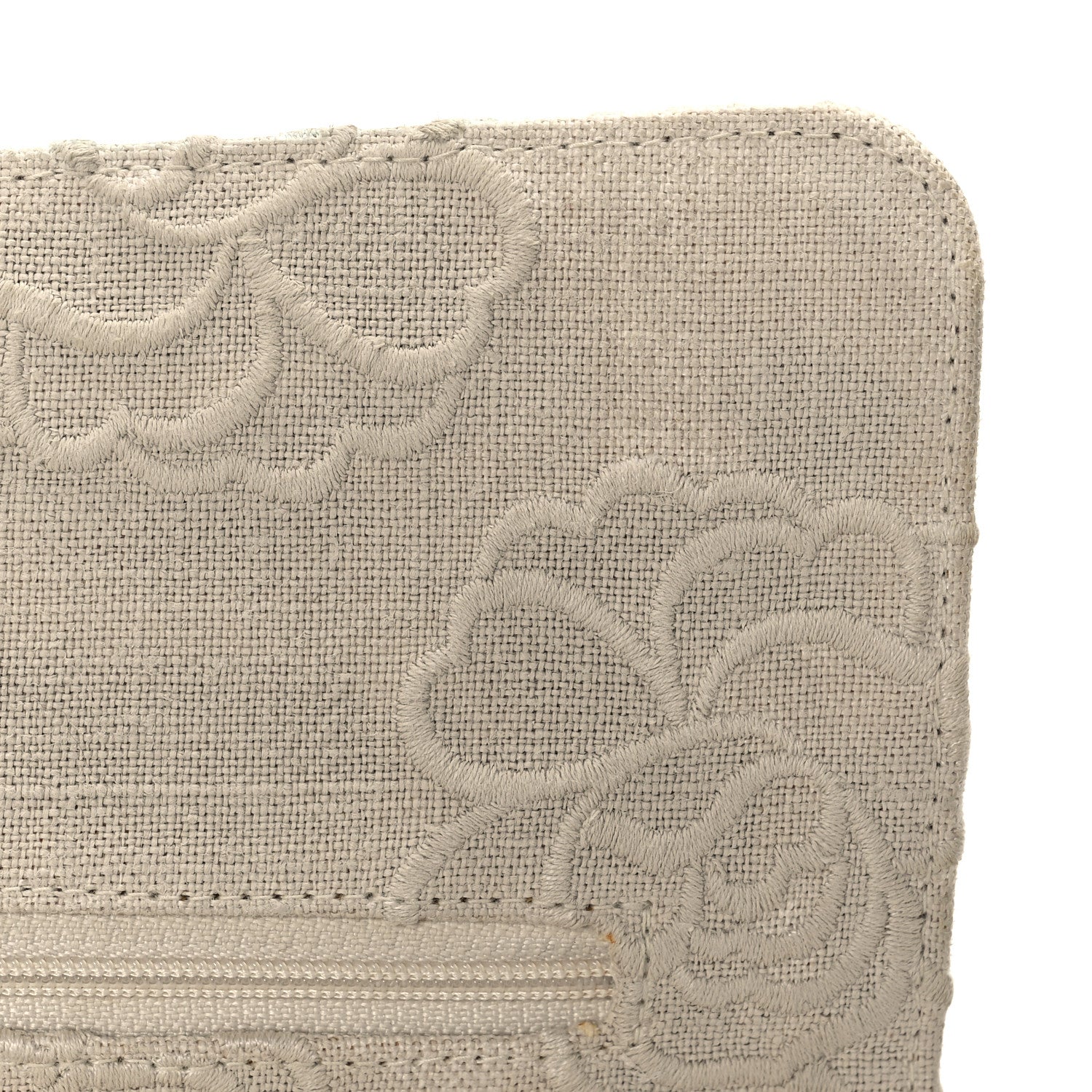 Chanel Canvas Camellia Embroidered Medium Double Flap Ivory 8 of 11