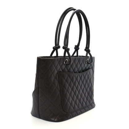 Chanel Calfskin Quilted Large Cambon Tote Brown 3 of 12