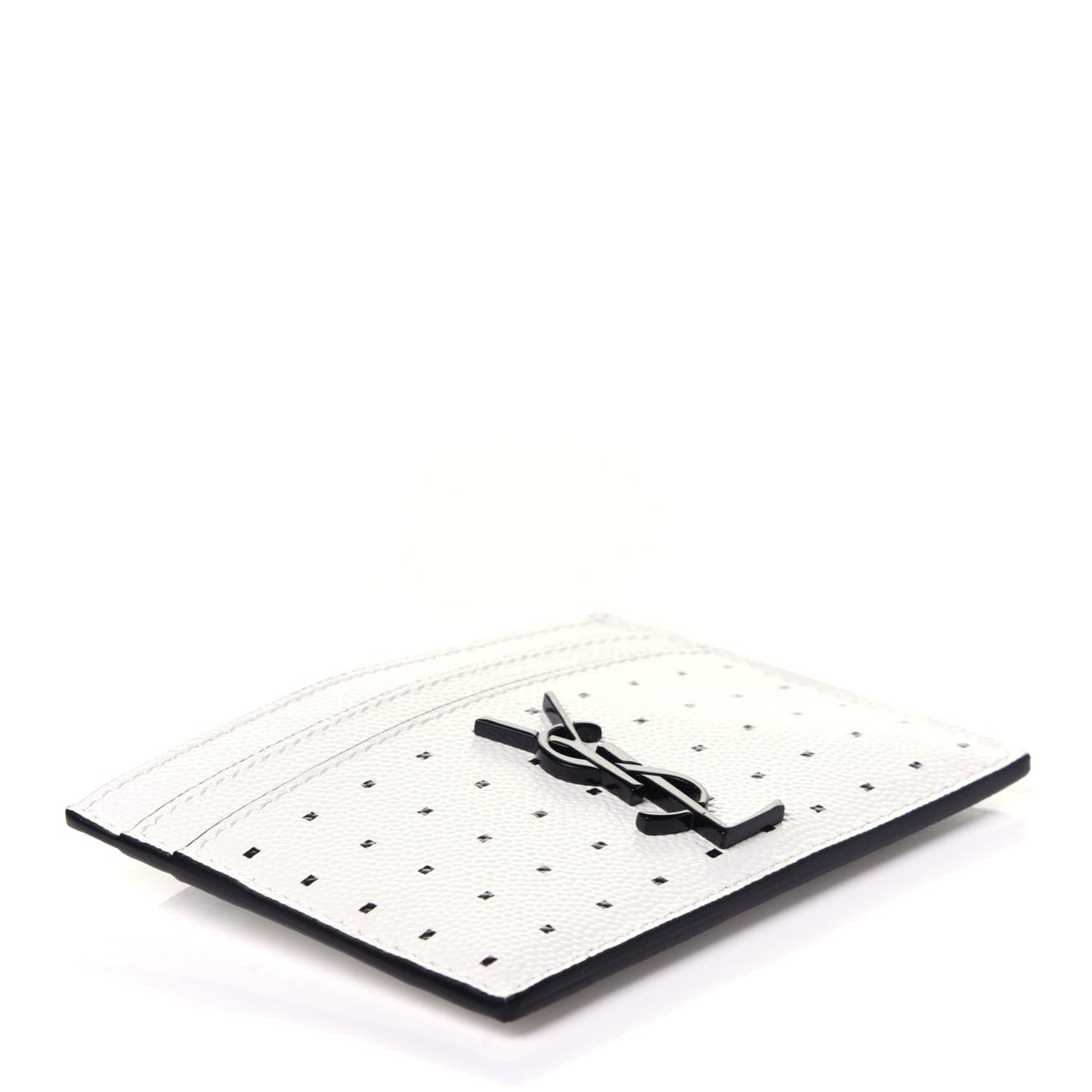 Grain De Poudre Geo Print Monogram Credit Card Case White